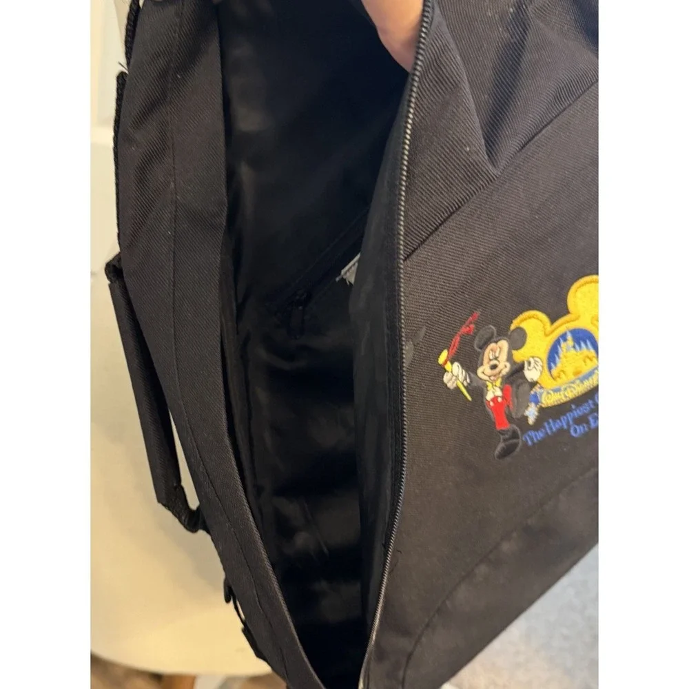 DISNEY WORLD Sling Backpack 2005 Embroidered MICKEY HAPPIEST CELEBRATION Ear Zip